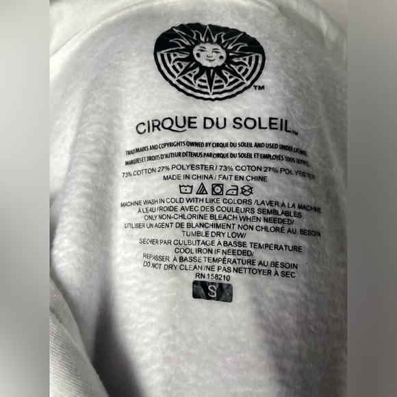Cirque Du Soleil 1/4 Zip Fleece Hoodie Sweatshirt White & Gray Size Small - Picture 7 of 7
